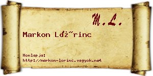 Markon Lőrinc névjegykártya